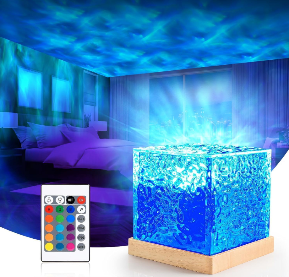 Rotating Water Ripple Night Light Aura Lamp