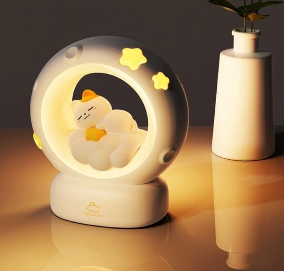 Sleeping Cat LED Night Light Lamp with Touch Control